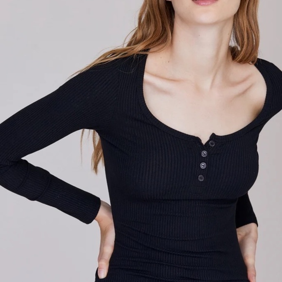 NWT LNA Chriselle Rib-Henley Size L - Picture 6 of 6